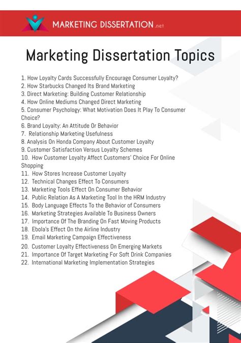 A List Of Excellent Thesis Topic Ideas About Marketing